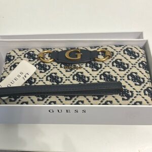 Guess Monogram Wallet with Gold Accents